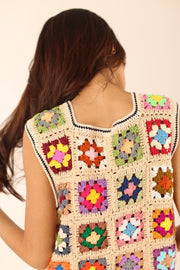 CROCHET VEST JULIE - sustainably made MOMO NEW YORK sustainable clothing, crochet slow fashion