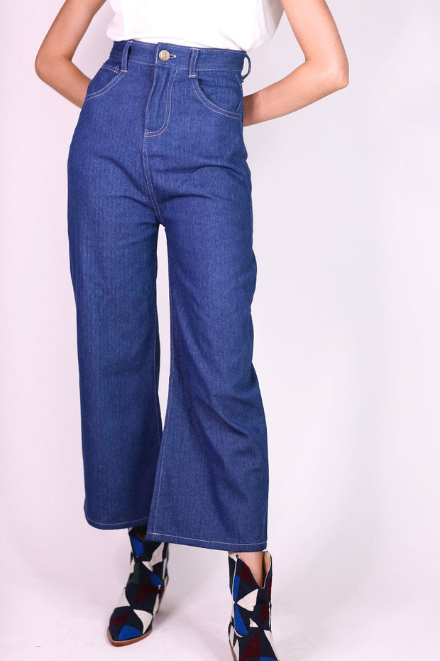DENIM PANTS HILLARY - sustainably made MOMO NEW YORK sustainable clothing, pants slow fashion