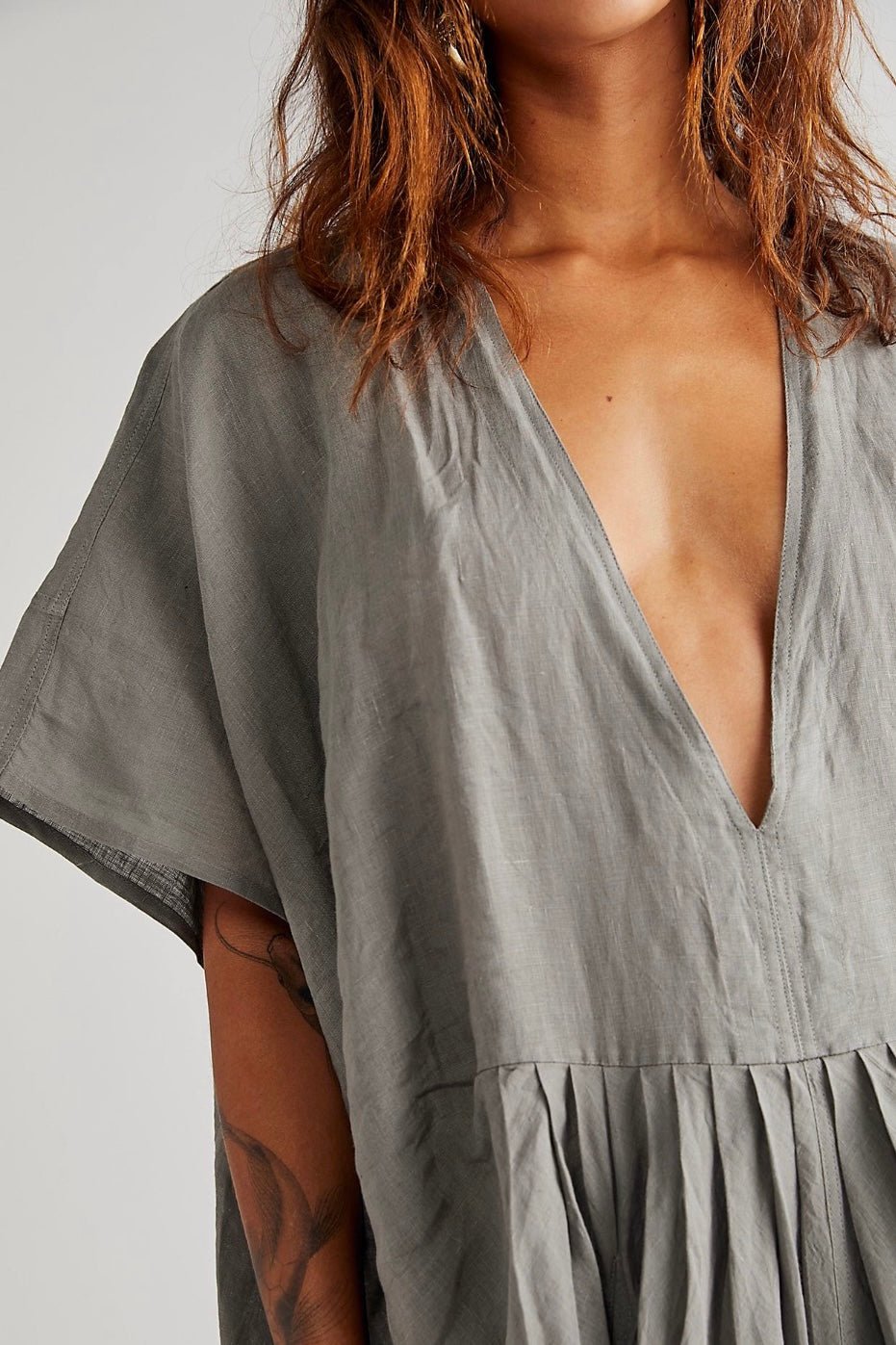 chinese dress ladies DRIFTER LINEN DRESS X FREE PEOPLE, hand made - MOMO NEW YORK