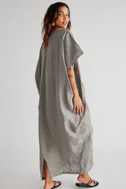 DRIFTER LINEN DRESS X FREE PEOPLE - sustainably made MOMO NEW YORK sustainable clothing, dress slow fashion
