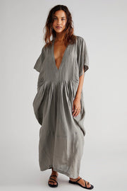 DRIFTER LINEN DRESS X FREE PEOPLE - sustainably made MOMO NEW YORK sustainable clothing, dress slow fashion