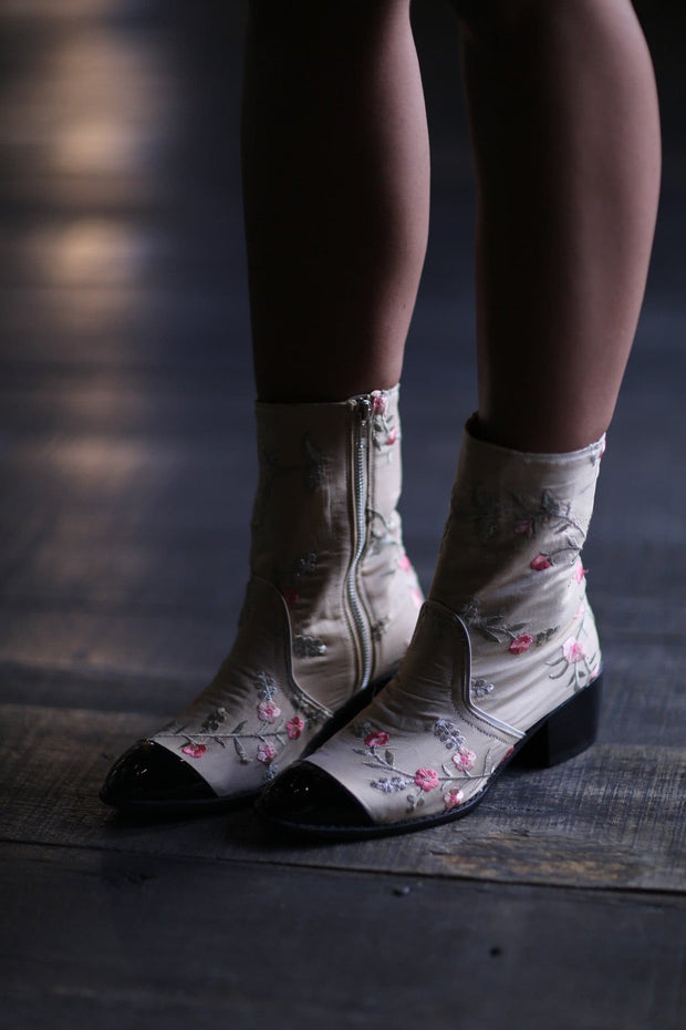EMBROIDERED BOOTS ESTHER - sustainably made MOMO NEW YORK sustainable clothing, boots slow fashion