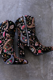 EMBROIDERED BOOTS LOUISE - sustainably made MOMO NEW YORK sustainable clothing, boots slow fashion