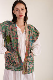 EMBROIDERED COTTON VEST WINU - sustainably made MOMO NEW YORK sustainable clothing, Kimono slow fashion