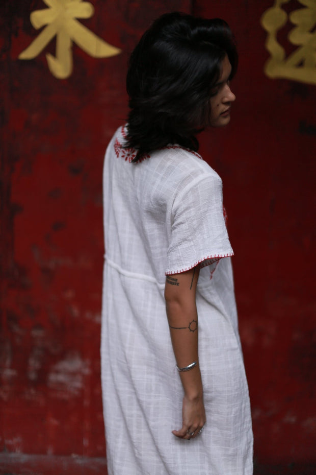 Embroidered Dress Andine - sustainably made MOMO NEW YORK sustainable clothing, kaftan slow fashion