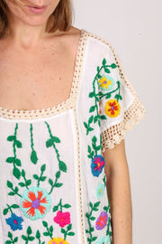 EMBROIDERED DRESS ISABELLE - sustainably made MOMO NEW YORK sustainable clothing, kaftan slow fashion