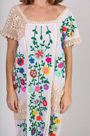EMBROIDERED DRESS ISABELLE - sustainably made MOMO NEW YORK sustainable clothing, kaftan slow fashion