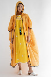 Embroidered Hoodie Kaftan Wawee - sustainably made MOMO NEW YORK sustainable clothing, Embroidered Kaftan slow fashion