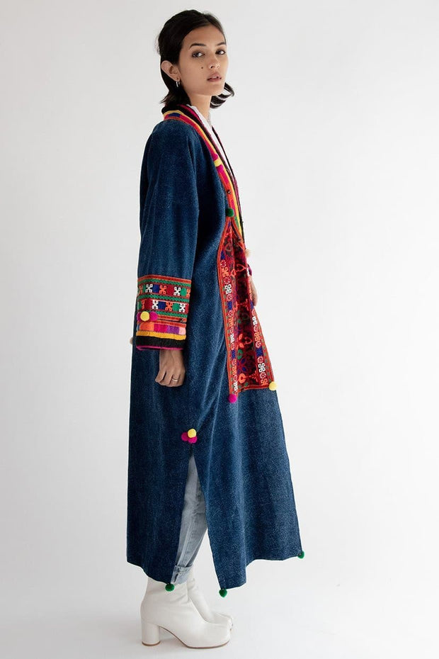 Embroidered Jacket Coat Freddy - sustainably made MOMO NEW YORK sustainable clothing, embroidered slow fashion