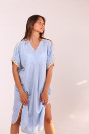 EMBROIDERED KAFTAN DRESS MALIA - sustainably made MOMO NEW YORK sustainable clothing, kaftan slow fashion