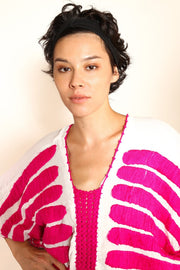 EMBROIDERED KAFTAN MARIE CLAIRE - sustainably made MOMO NEW YORK sustainable clothing, crochet slow fashion