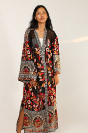 EMBROIDERED KIMONO DUSTER PIERA - sustainably made MOMO NEW YORK sustainable clothing, fall22 slow fashion