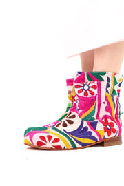 Embroidered Patchwork Boots Romy - sustainably made MOMO NEW YORK sustainable clothing, offer slow fashion