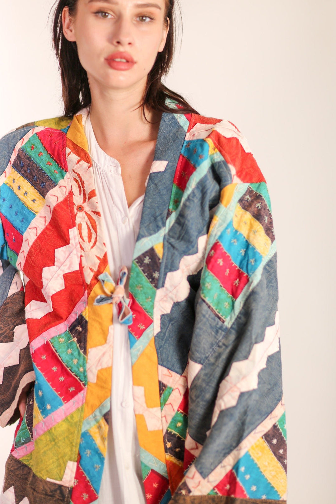 Online Scarf/Short scarf/Blocks/Patch work/Vintage kimono/cool elegant antique