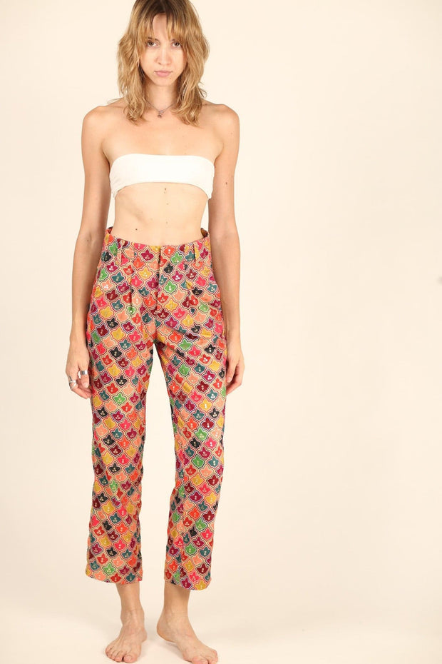 EMBROIDERED SEQUIN VELVET PANTS RACHNA - sustainably made MOMO NEW YORK sustainable clothing, pants slow fashion