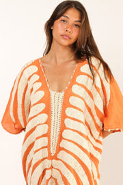EMBROIDERED TUNIC KAFTAN MARIE CLAIRE - sustainably made MOMO NEW YORK sustainable clothing, kaftan slow fashion