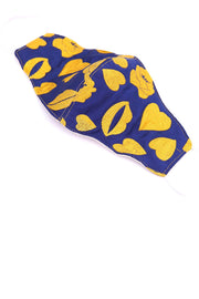 FACE MAK MARILYN HEART KISS (BLUE/YELLOW) - sustainably made MOMO NEW YORK sustainable clothing, offerfm slow fashion