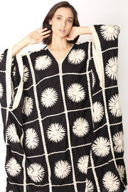 FLORA CROCHET KAFTAN X FREE PEOPLE (BLACK) - sustainably made MOMO NEW YORK sustainable clothing, crochet slow fashion