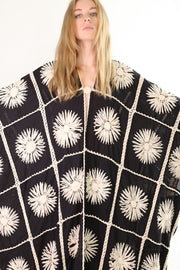 FLORA CROCHET KIMONO DUSTER BLACK - sustainably made MOMO NEW YORK sustainable clothing, crochet slow fashion