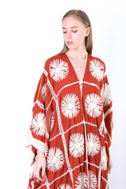 FLORA CROCHET KIMONO DUSTER - sustainably made MOMO NEW YORK sustainable clothing, crochet slow fashion