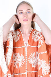 FLORA CROCHET KIMONO DUSTER - sustainably made MOMO NEW YORK sustainable clothing, crochet slow fashion
