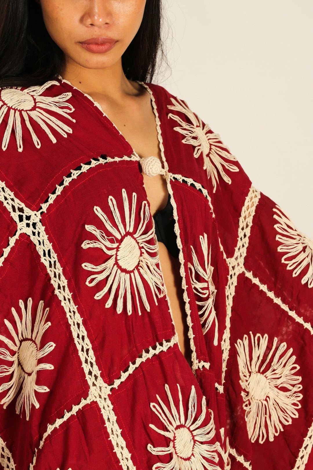 桜*餅様 OZZ ONESTE ケープコート FLORA CROCHET KIMONO X FREE PEOPLE, hand made - MOMO NEW YORK - s