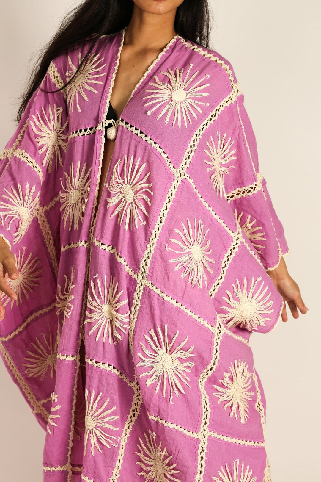 FLORA CROCHET KIMONO X FREE PEOPLE, hand made - MOMO NEW YORK - s