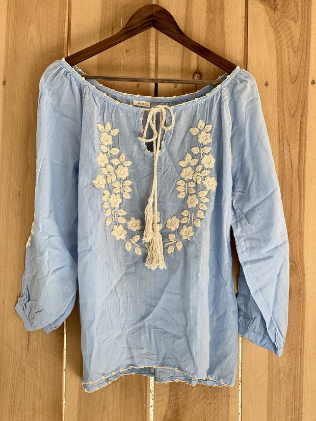 Flower Power Top - Long Sleeves - sustainably made MOMO NEW YORK sustainable clothing, saleojai slow fashion