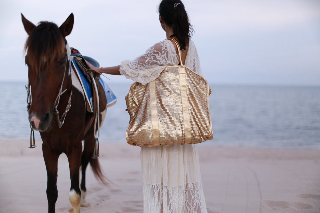 Offers Sequined weekender bag