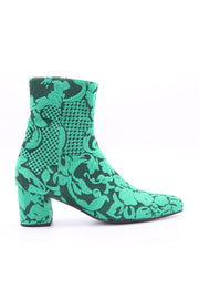 GREEN EMBROIDERED BOOT QUINT - sustainably made MOMO NEW YORK sustainable clothing, boots slow fashion