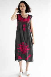 Hand Embroidered Boho Dress Helen - sustainably made MOMO NEW YORK sustainable clothing, Boho Chic slow fashion