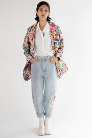 Hand Embroidered Patchwork Jacket Frida - sustainably made MOMO NEW YORK sustainable clothing, fall22 slow fashion