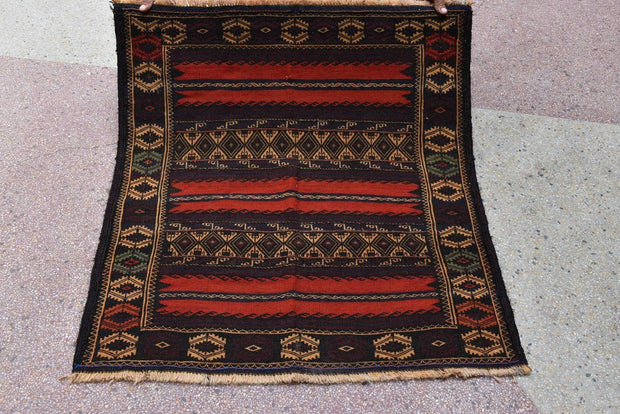 Handmade Rug, Afghan Rug, Tribal Rug, Baluch Rug, Oriental Rug, Afghan Vintage Kilim rug , Wool handmade Kilim, Kilem rug - sustainably made MOMO NEW YORK sustainable clothing, rug slow fashion