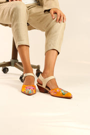 HEELED WESTERN MULES SANDALS SINDA - sustainably made MOMO NEW YORK sustainable clothing, sandals slow fashion