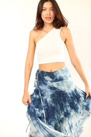 INDIGO HAND DYE SKIRT PINIA - sustainably made MOMO NEW YORK sustainable clothing, skirt slow fashion