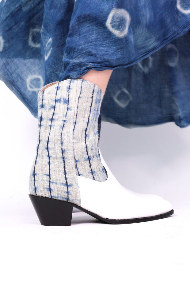 INDIGO HEMP LEATHER BOOTS DAKOTA - sustainably made MOMO NEW YORK sustainable clothing, boots slow fashion