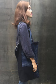 INDIGO PATCHWORK BAG KARINA - sustainably made MOMO NEW YORK sustainable clothing, saleojai slow fashion