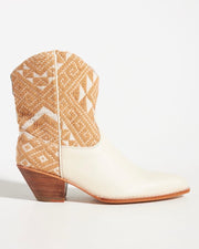 IVORY HAND WOVEN WESTERN BOOTS X ANTHROPOLOGIE - sustainably made MOMO NEW YORK sustainable clothing, boots slow fashion
