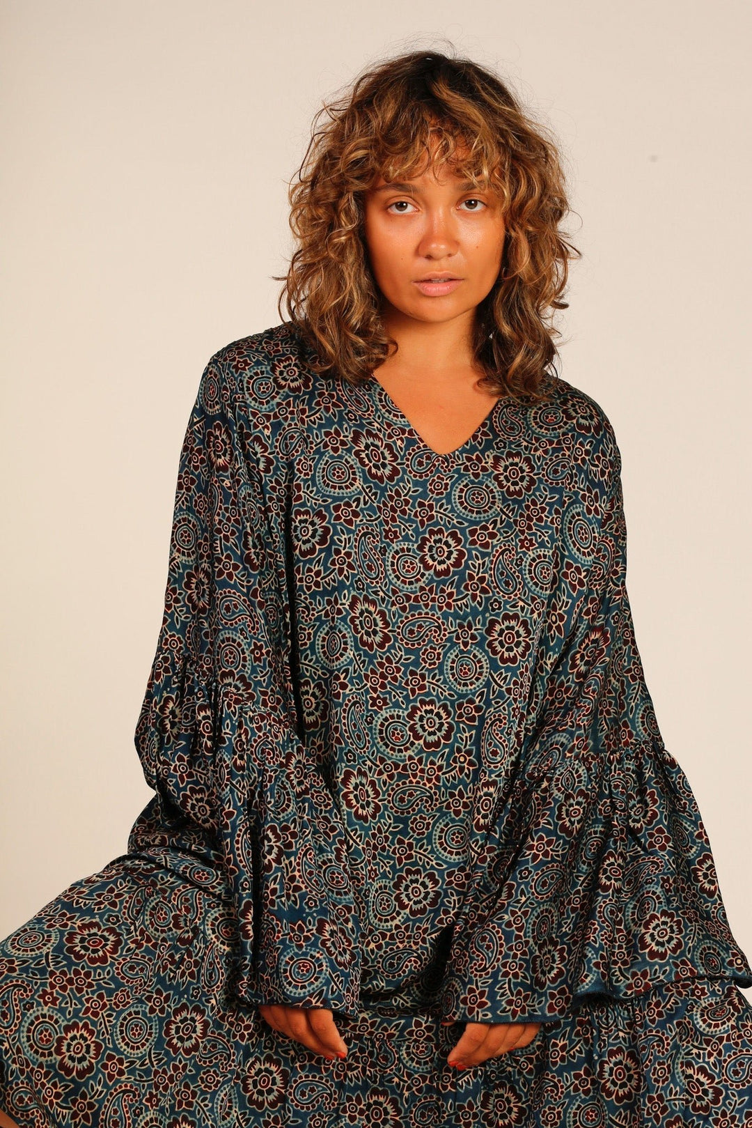 KAFTAN DRESS MANOUSCKA, hand made - MOMO NEW YORK