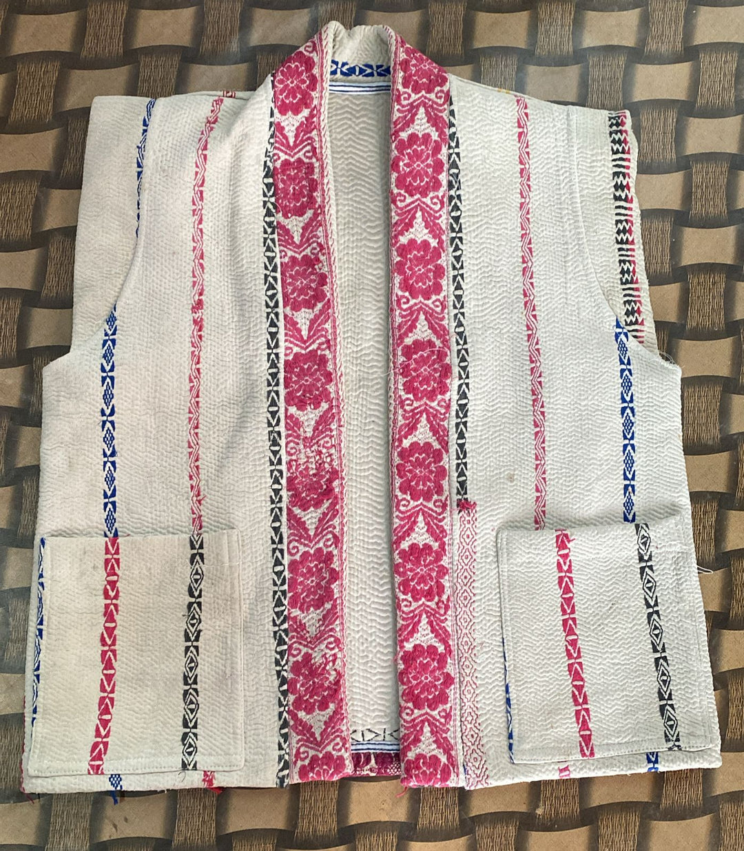 KANTHA QUILT VEST AMIRA, hand made - MOMO NEW YORK