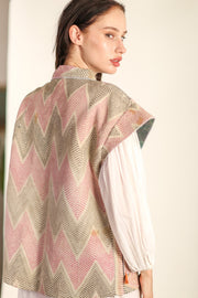 KANTHA QUILT VINTAG FABRIC BILO - sustainably made MOMO NEW YORK sustainable clothing, Kimono slow fashion