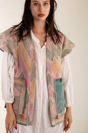 KANTHA VEST KIMII - sustainably made MOMO NEW YORK sustainable clothing, slow fashion