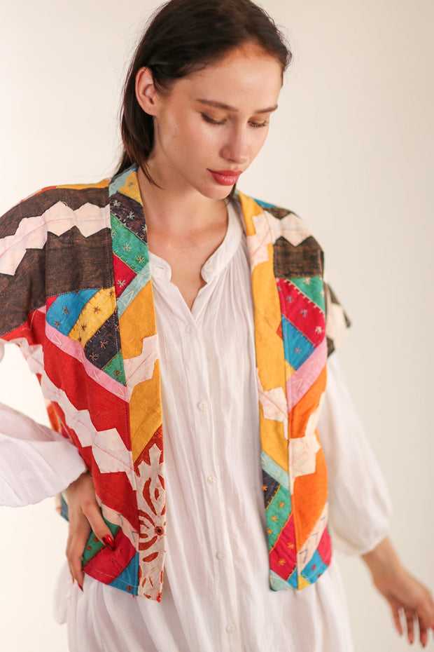 KIMONO VEST KREATREES - sustainably made MOMO NEW YORK sustainable clothing, Kimono slow fashion