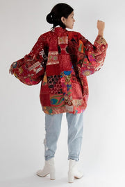 Kimono Embroidered Patchwork Yayoi - sustainably made MOMO NEW YORK sustainable clothing, Kimono slow fashion