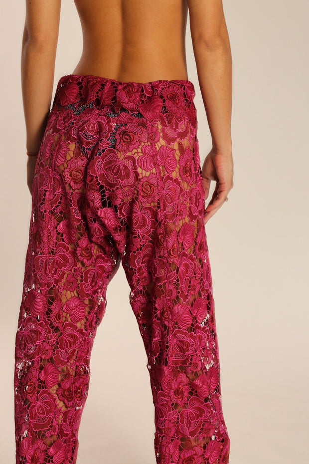 LACE WRAP FISHERMAN PANTS MALIBU - sustainably made MOMO NEW YORK sustainable clothing, pants slow fashion