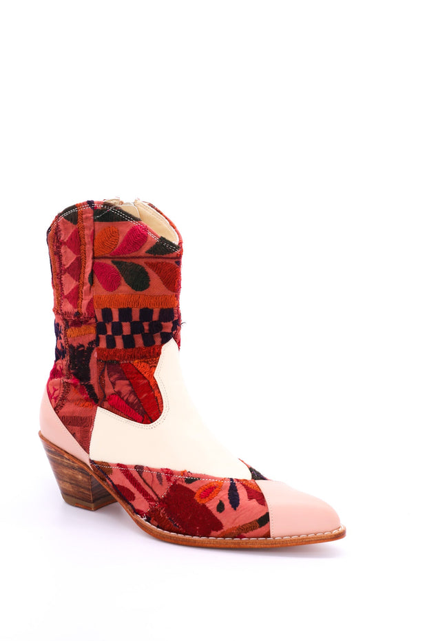 LEATHER PATCHWORK PATCH BOOTS ZAHRA - sustainably made MOMO NEW YORK sustainable clothing, boots slow fashion