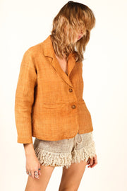 LINEN BLAZER JACKET KEILI - sustainably made MOMO NEW YORK sustainable clothing, linen slow fashion