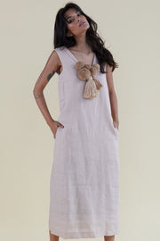 Linen Dress Kravitz - sustainably made MOMO NEW YORK sustainable clothing, kaftan slow fashion