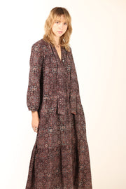 LONG COTTON DRESS ALBERTINE - sustainably made MOMO NEW YORK sustainable clothing, dress slow fashion