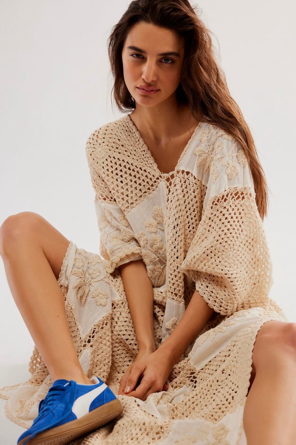 LOVE STORY CROCHET KAFTAN, hand made - MOMO NEW YORK - sustainabl...